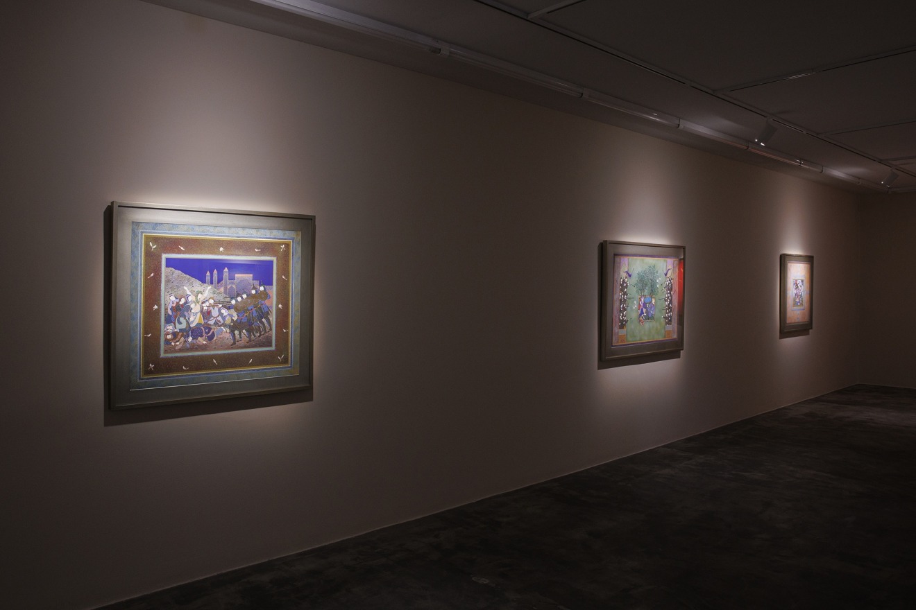 Installation View of a group exhibition of works by Raana Farnoud, Farideh Lashai, Farah Ossouli, and Gizella Varga Sinai, +2, 2023