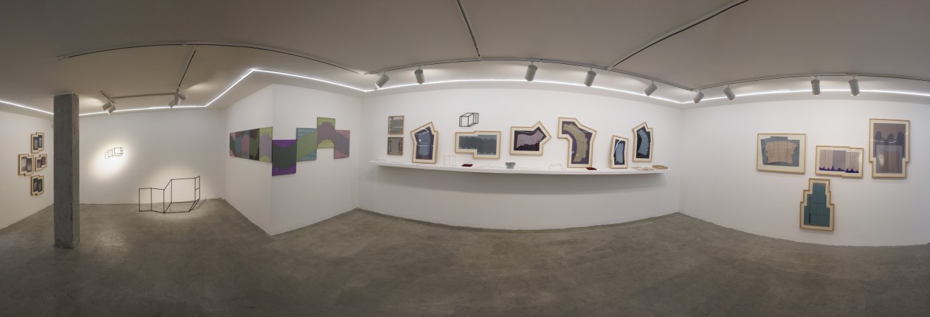 Installation View of Infront of the Black Wall a solo exhibition of works by Dana Jafari.