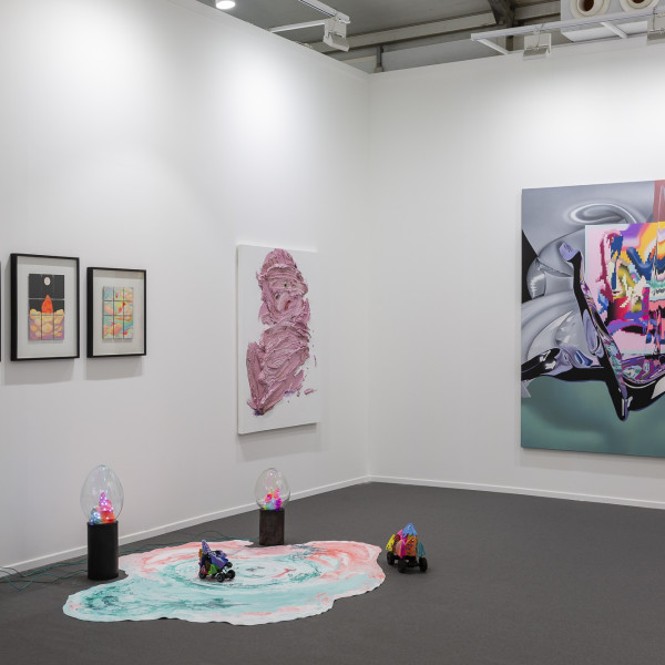 Installation View of Dastan's Basement booth at Art Dubai 2021. Photo by: Ismail Noor / Seeing Things
