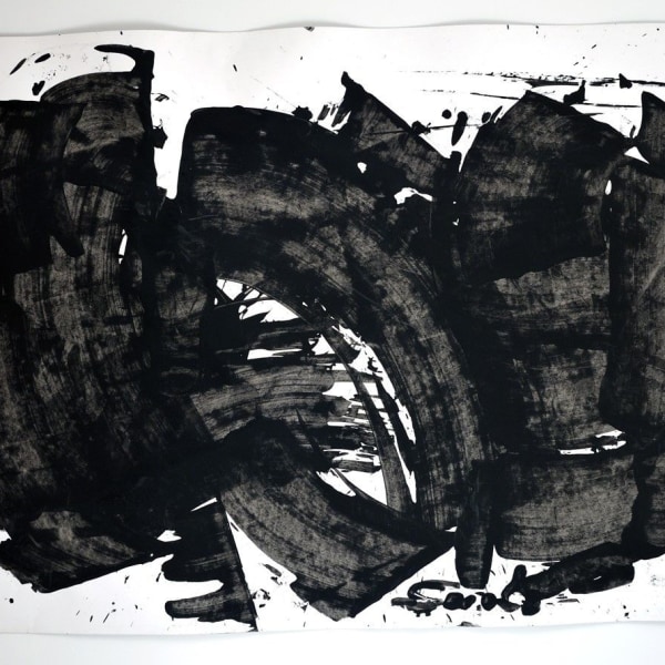 Behjat Sadr "Untitled", 2009, Oil on Paper, 100 x 70 cm