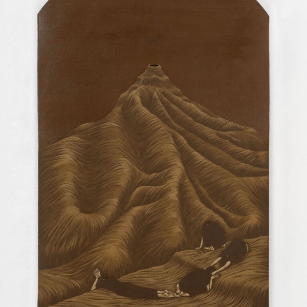 Roksana Pirouzmand, between creases and folds of mountains, 2024. Ceramic, 36 x 21.25 x 0.75 inches (91.5 x 54 x 2 cm.)