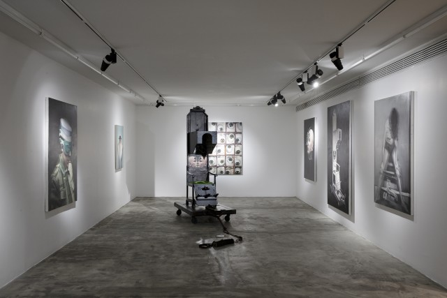 Installation view of Nasser Bakhshi's "Black Box" exhibition at +2. Photo by Matin Jameie