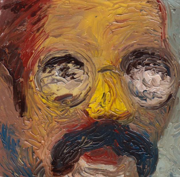 Milad Mousavi, Artist portrait with big moustache, 2020