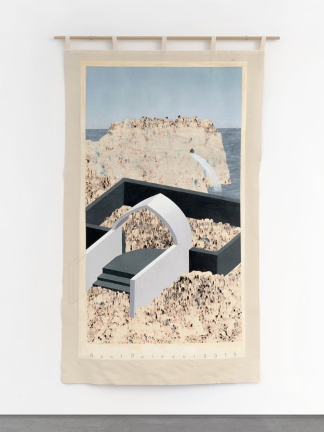 Asal Peirovi Untitled 2019 Acrylic Paint, ecoline, binder, calcium carbonate on canvas 193 x 117 cm / 76 x 46 in Unique / SOAP/P 2019-002 Courtesy of the artist and STANDARD (OSLO), Oslo Photographer: Øystein Thorvaldsen